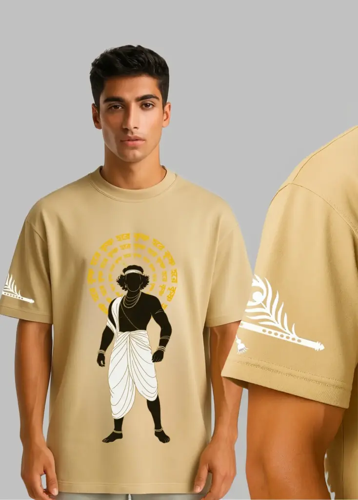 Cosmic Conscious Krishna Oversized Tshirt Men