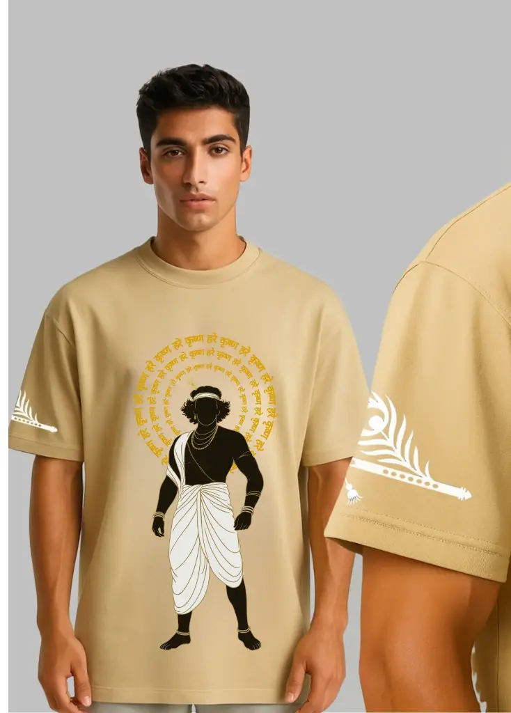 Cosmic Krishna Oversized Tshirt Men (Hindi)