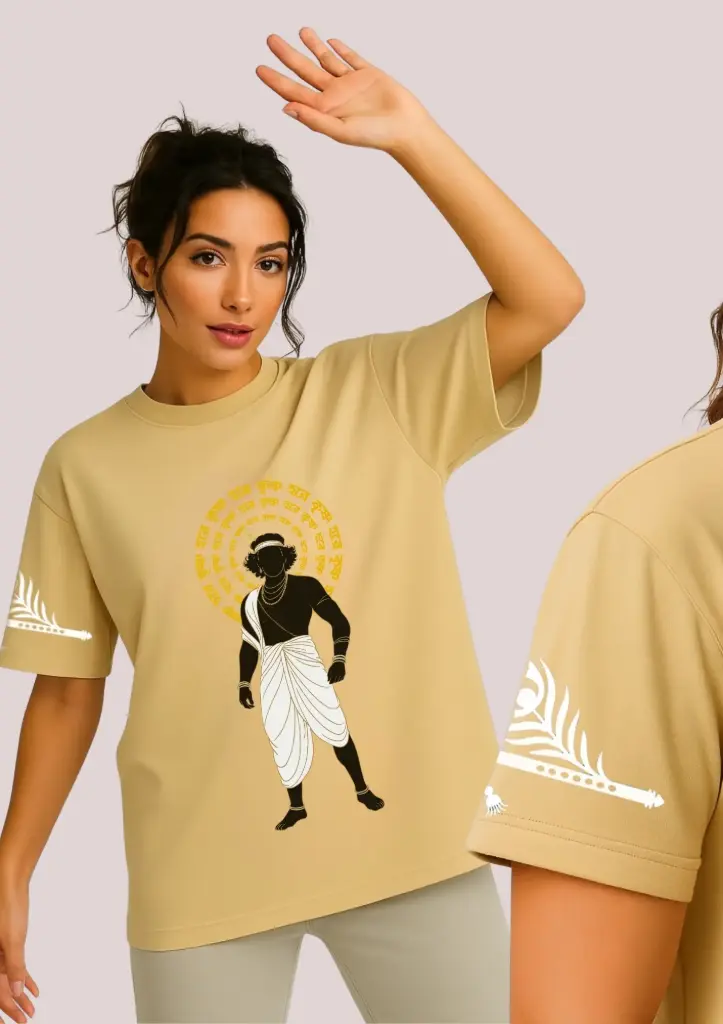 Cosmic Consciousness Krishna Oversized Women Tshirt