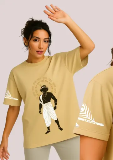 Cosmic Consciousness Krishna Oversized Women Tshirt